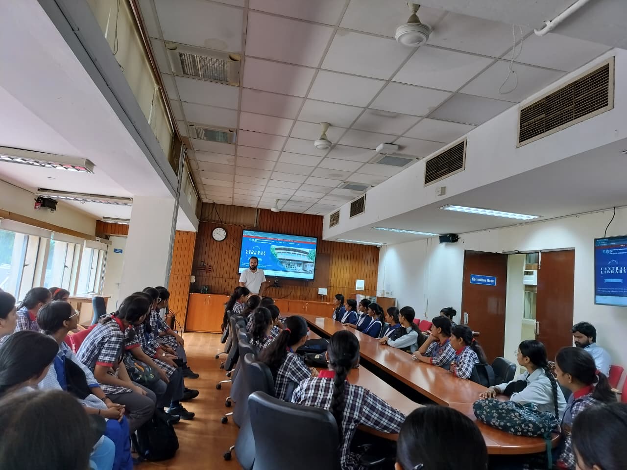 High School Girls visited the Central Library on 08th September 2025 under the STEM Mentorship Program (Manasvi)