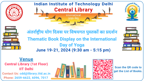 Thematic Book Display on the Occasion of International Day of Yoga (19th-21st June 2024)