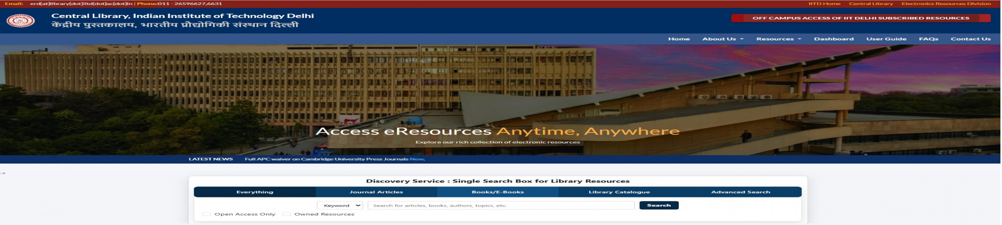 Indian Institute of Technology Delhi Off-Campus Access