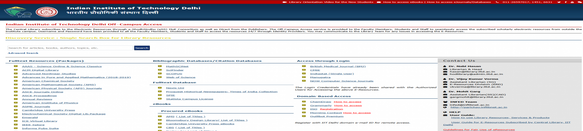 Indian Institute of Technology Delhi Off-Campus Access